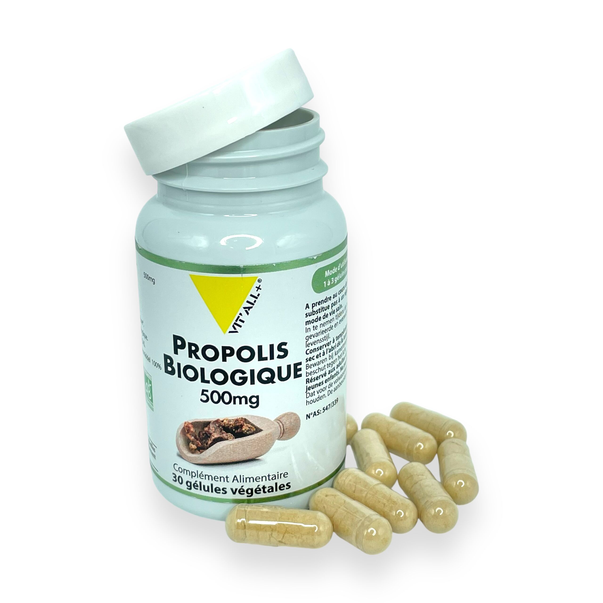 Propolis Biologique 500mg Vit'All+ 30 gélules végétales