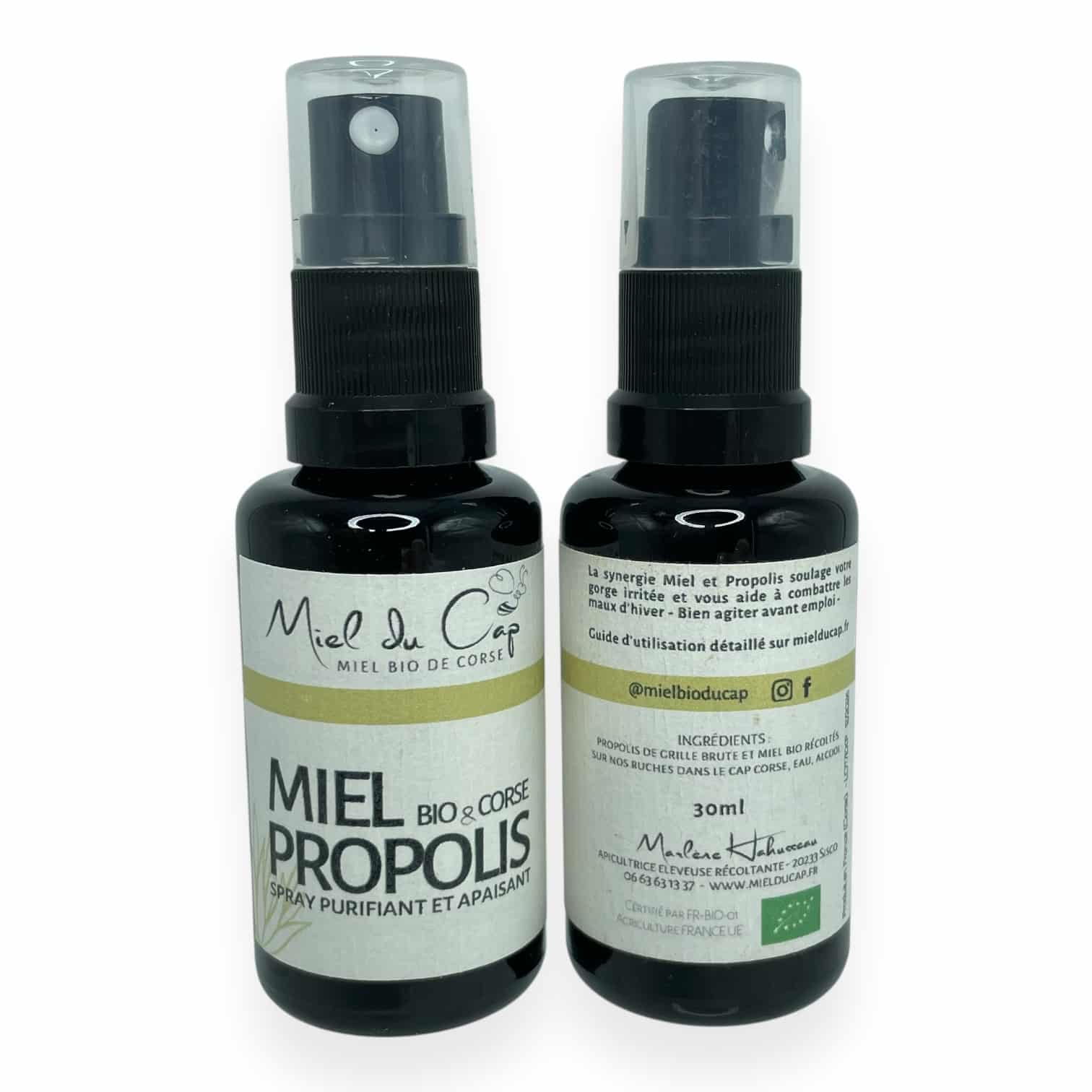 Spray gorge Miel Propolis Bio 30 ml - Miel du Cap