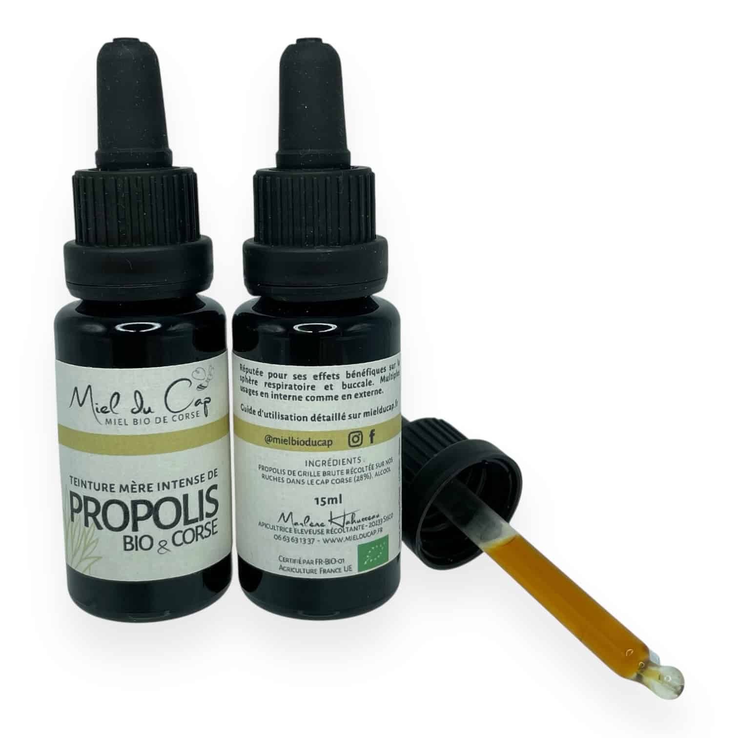 Teinture mère de propolis bio 15 ml - Miel du Cap