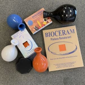 Plateau renaturant Bioceram® Technologie M INSIDE® - 20x20 bordeau - plateau octogonal