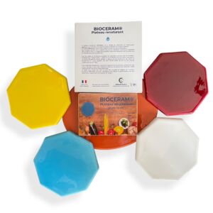 Plateau renaturant Bioceram® Technologie M INSIDE® ou Plateau vitaliseur - 20x20 bordeau - plateau octogonal