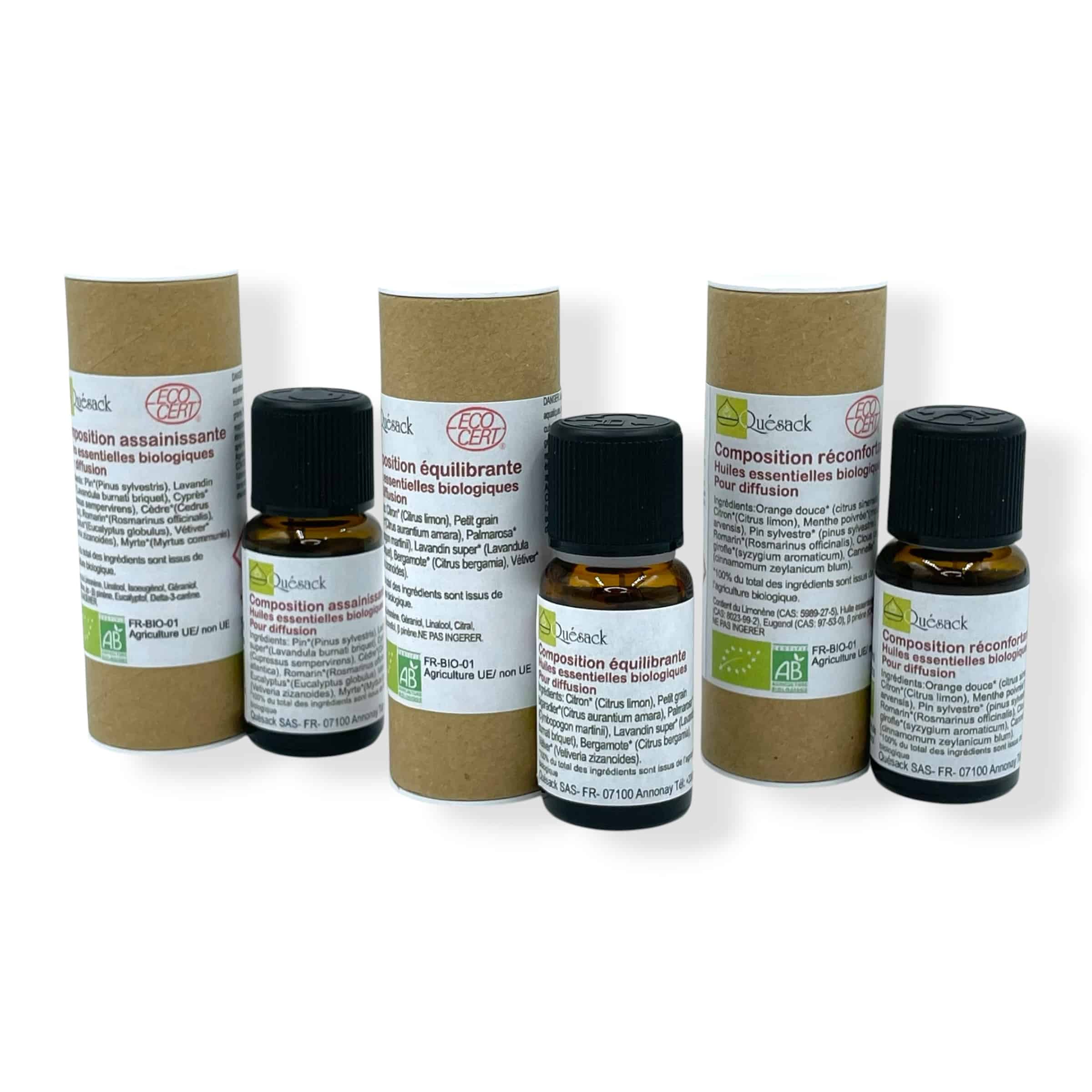 Huile essentielle bio assainissante pour diffusion Quésack