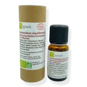 Composition équilibrante Huiles essentielles bio pour diffusion Quésack 15 ml